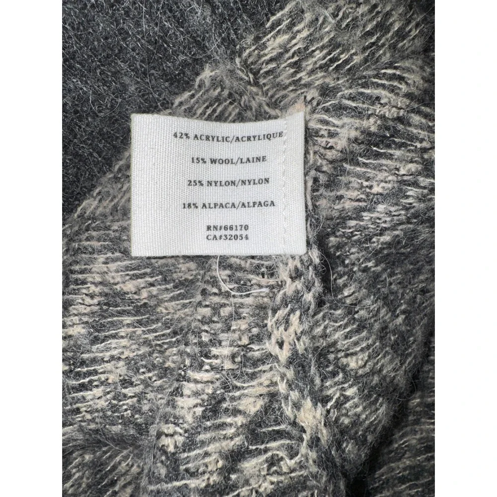 Sparrow Anthropologie Grey Geometric Fair Isle Alpaca‎ Wool Sweater Dress Medium